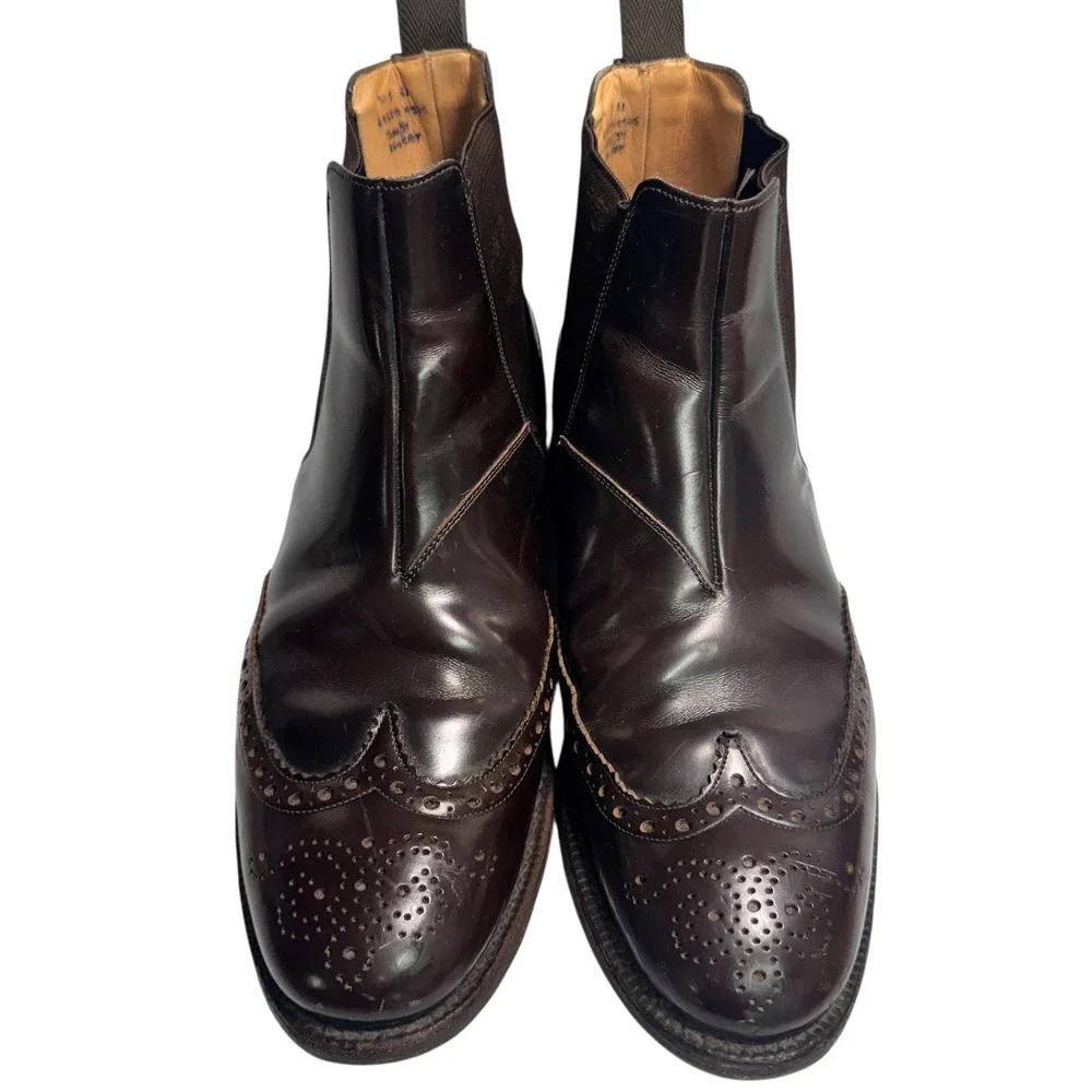 Church's Ketsby Leather Wingtip Broque Chelsea Boots Dark Brown 10